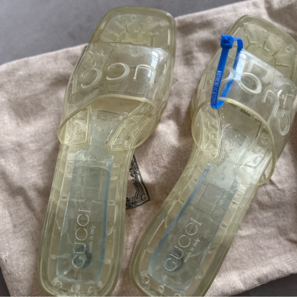 Gucci Rubber Slides clear Size 38 - Picture 1 of 3